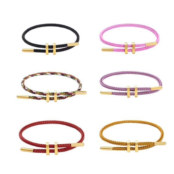 Wire Stainless Steel BraceletAdjustable Titanium Braided Bracelet