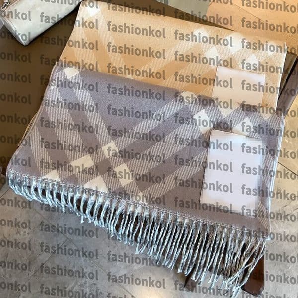 Hat and scarf set luxury Bur scarf premium double-layer color woven craft scarf fashionable brand color super positive Scarves & Wraps