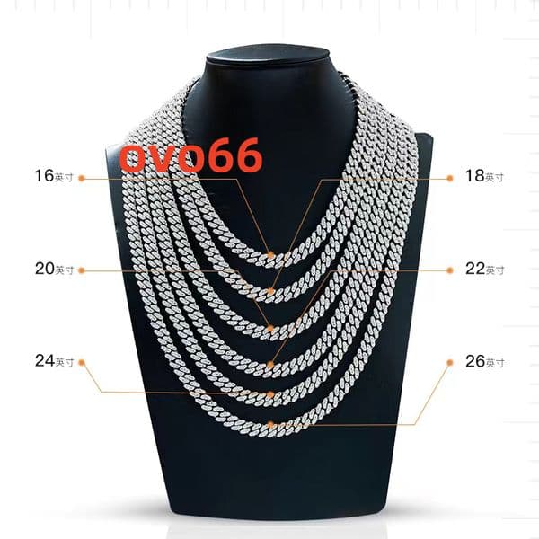 Redleaf Wholesale Price Miami Hiphop Mossanite Cuban Necklace 6mm 8mm 10mm 12mm 14mm 925 Silver Moissanite Cuban Link Chain