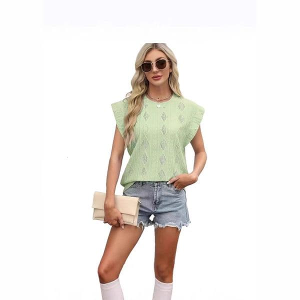 2026 Summer New Designer Women s Round Neck Jacquard Short Sleeve Loose T shirt Tank Top Trendy Short Sleeve