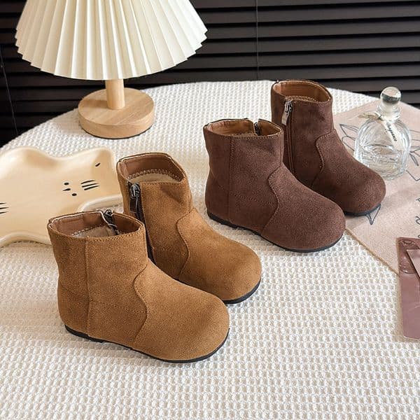 2025 Winter children's boots retro casual English baby shoes cotton girls' short boots