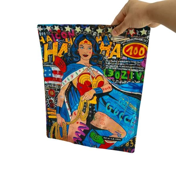 Large 1 Pound/454g bags, Zip Lock Bags , 3D Design, Color Zipper Bag Smell Proof Pouch Mylar Bag Pouch Plastic Packaging, Nuts Candy Herbs Party Favors Sealed Foil
