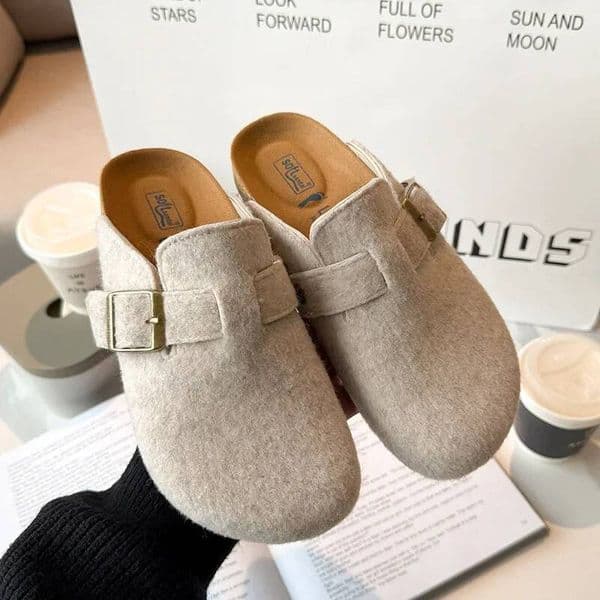 2025 Spring Autumn New Women's Korean Style Half Drag With Thick Sole And Medium Heel Casual Outerwear Mule Shoes