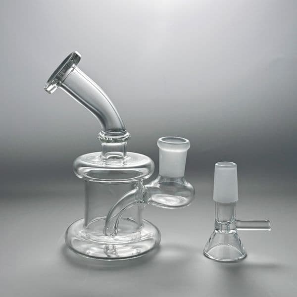 Clear 5inch Mini Glass Bong Diffuser Perc Smoking Water Pipe Shisha Bubbler Hookah with 14mm Smoking Tobacco Bowl