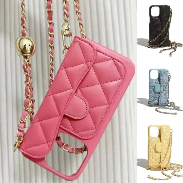 Luxury Crossbody Phone for 13 Cases Apple 15 14 13 12 Pro Max Plus Designer Wallet Card Holders iPhone Case Chain Lanyard Mobile Cover 555