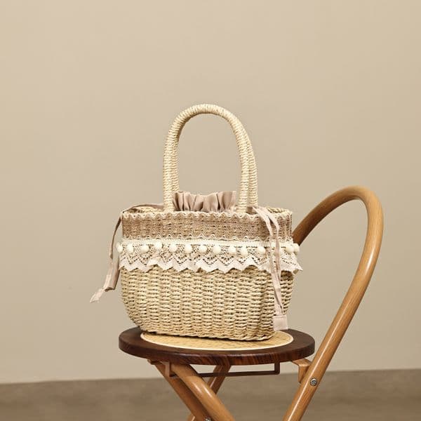 Lacel Urwebin Free Shipping New Designer Bag 2025 Women's Bag Fashion Simple Elegant Beach Vacation Fresh Style Handheld Woven Bag