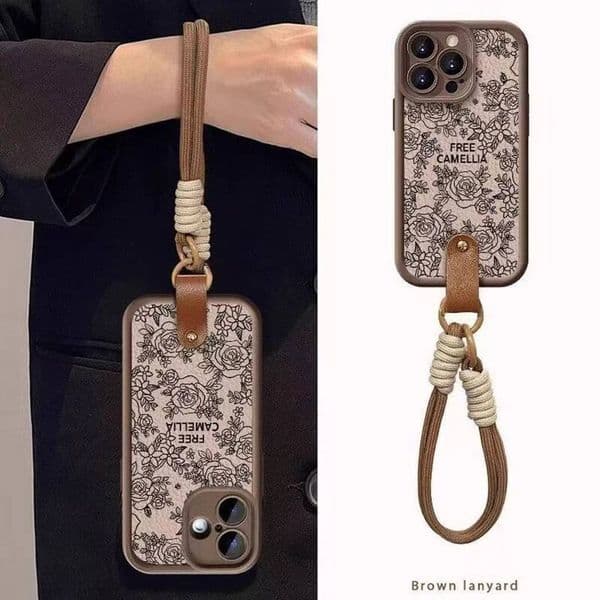 Flowers Pattern Silicone Phone Case For Pro Max Cases iPhone 16e 15 14 13 12 11 XS X XR 7 8 Plus 16 With Lanyard Cover