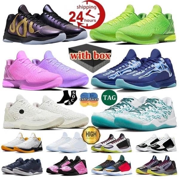 With Box designer Mambas basketball 8 eybl Protro 6 Reverse Grinch JA 2 The Mambacita 5 X-Ray Mens shoes Women sneakers trainers Outdoor Shoes kobeshoes