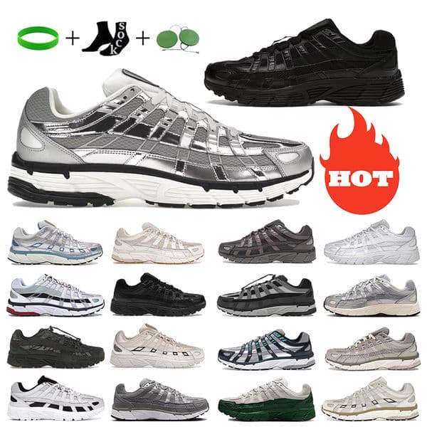 Running shoes 6000s sneakers mens womens Outdoor Recreation trainers summit Triple White Metallic Silver Spring Green Pony Lace-Up runners Jogging Runners shoe