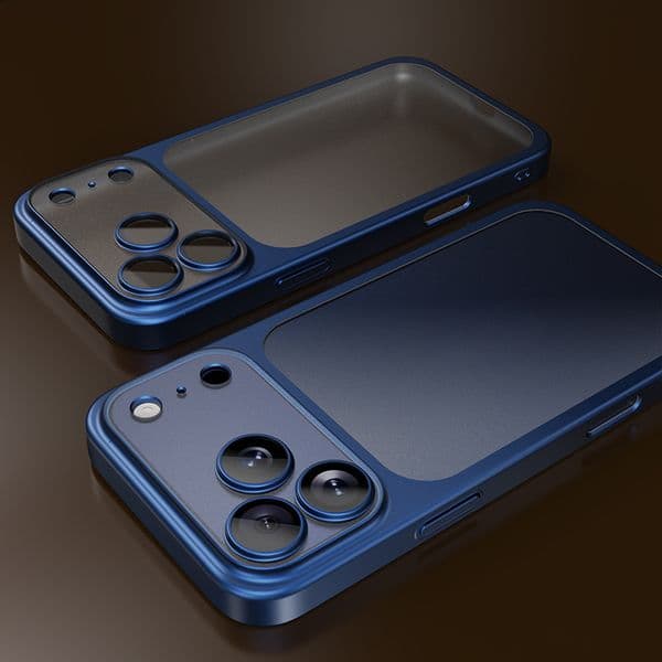 New fashionable phone case suitable for iPhone phone case matte plated PC ultra-thin shock-absorbing Apple Pro Max lens film protective cover