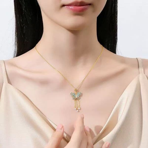 Hot designer necklace buckle chain necklace, women's fashion retro rose gold inlaid with diamonds, bamboo knot collarbone chain pendant with box Valentine's gifts