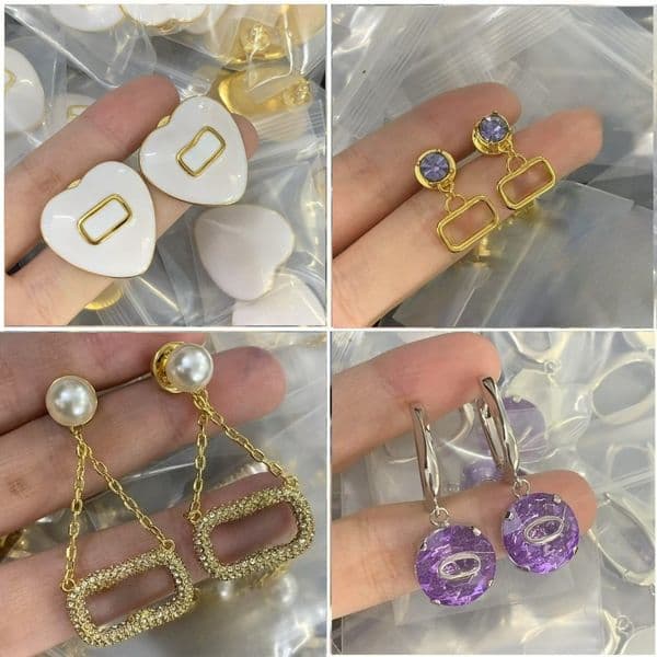 Women Gold Earrings Designer Luxury Hoop Earrings Extravagant Studs Classic Simple Earring Silver Letter Engagement Jewelry