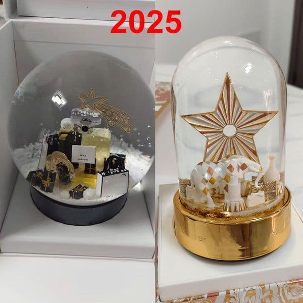 2025 Latest Classic C Christmas Designer Snow Globe With Perfume Bottle Inside Crystal Ball for Special Birthday Novelty VIP Gift