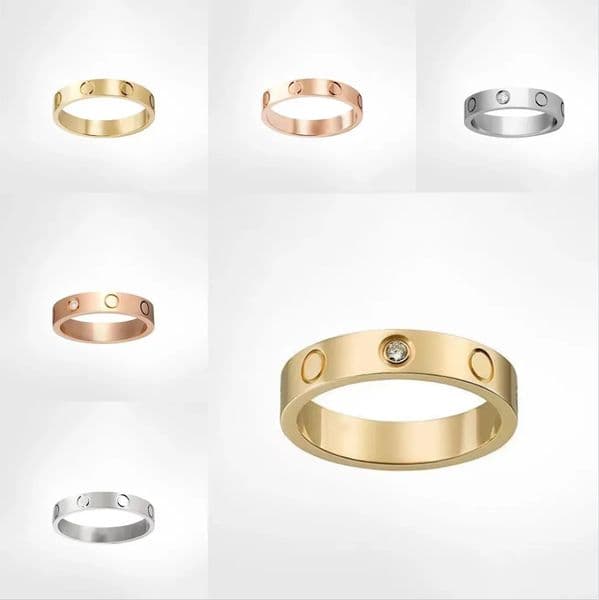 4mm 5mm 6mm titanium steel silver ring men and women rings rose gold luxury designer jewelry gift
