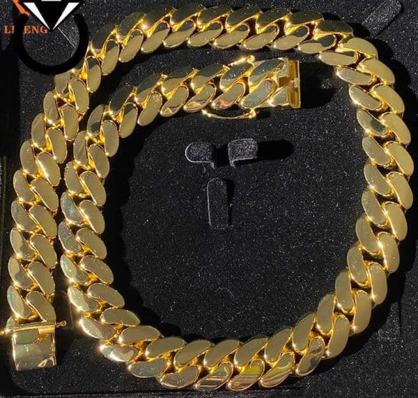 Necklace Cuban Link Chain 20mm Gold Plated Miami Cuban Chain Necklace For Men And Women