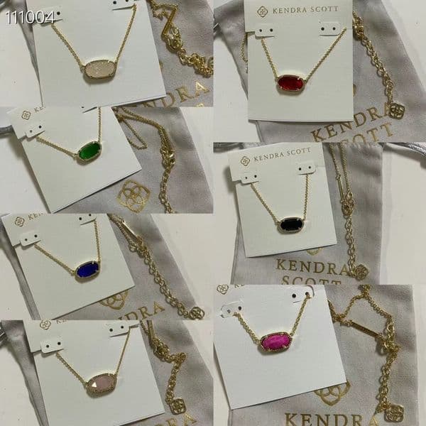 Designer Kendric Scott Necklace Jewerly Necklace for Woman Oval Gold Line Pine Blue Turquoise Short Necklace Choker Collarbone Chain