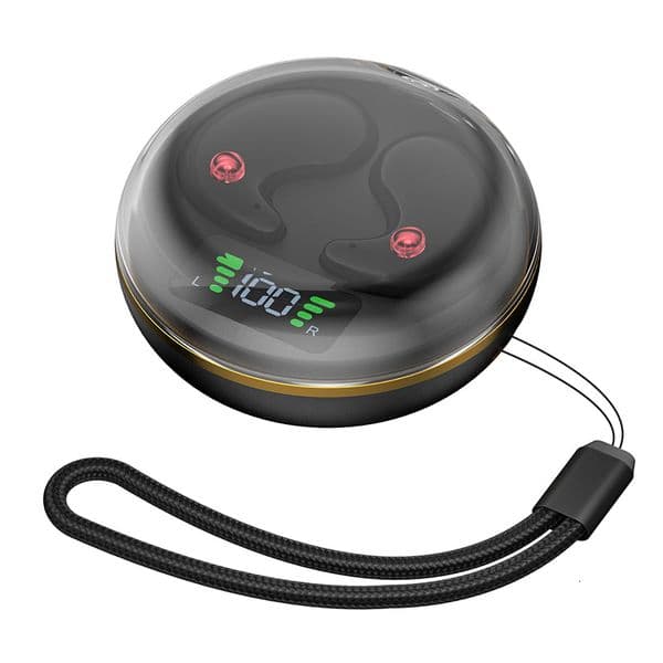 New BY8 Bluetooth wireless TWS sleep earphones, dual ear mini portable digital display with compartment