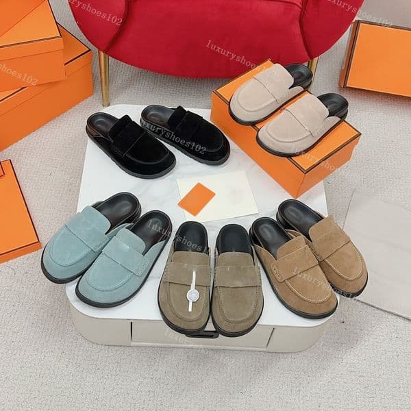 Designer Slippers Go Muller Women Shoe Round Toe Shoes Flat Sandals Comfortable Moccasins Slip On Mules