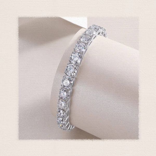 65mm Moissanite Tennis Bracelet Luxury 925 Sterling Silver Big Diamond Elegant S925 Silver Tennis Chain Bracelet