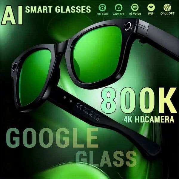 New 4K Ultra HD AI Interactive Translation Smart Sunglasses Bluetooth Calling, Photo & Video Recording, Music Playback Un
