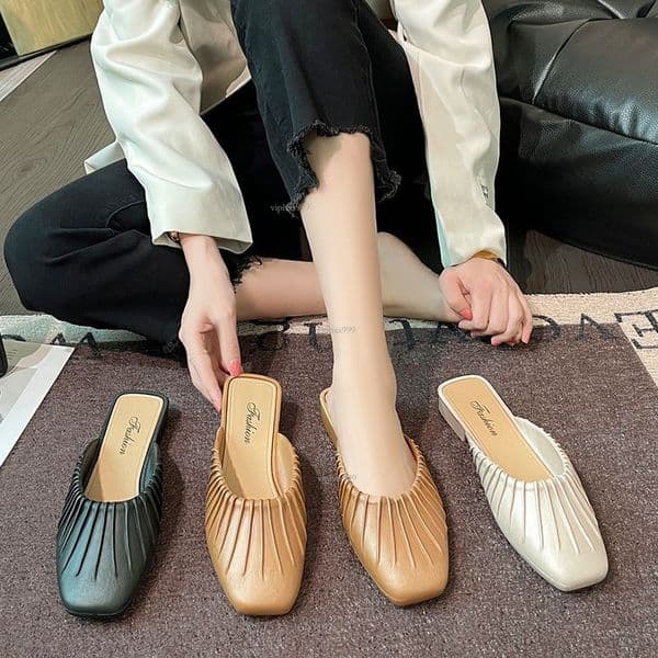New Designer Sandals With Free Shipping Lazy Baotou Half Four Seasons Outdoorfashion Waterproof Korean Edition Internet Red Single Shoes Women's Cool Slippers