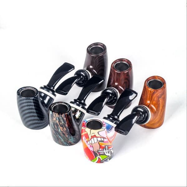 Handmade 11.5cm Length Classic Bent Wooden Smoking Pipe With Beautiful Carve Patterns Smoking Tobacco Dry Herb Pipes