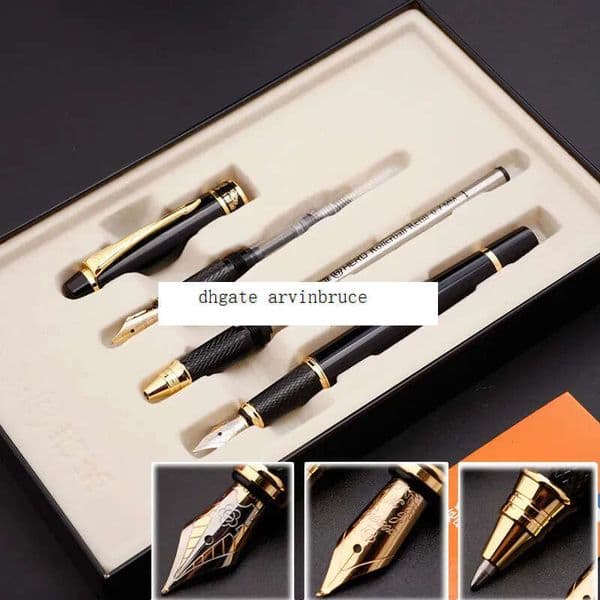 wholesale High Quality Three Pen Set Gift Box 0.5mm and 1.0mm Iraurita Fountain roller pen full metal 1047 T200115