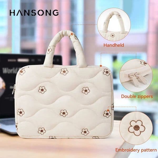 13 inch Sleeve Flower Quilting Laptop Bag for Soft Tablet Carry Bag Accessories 251105