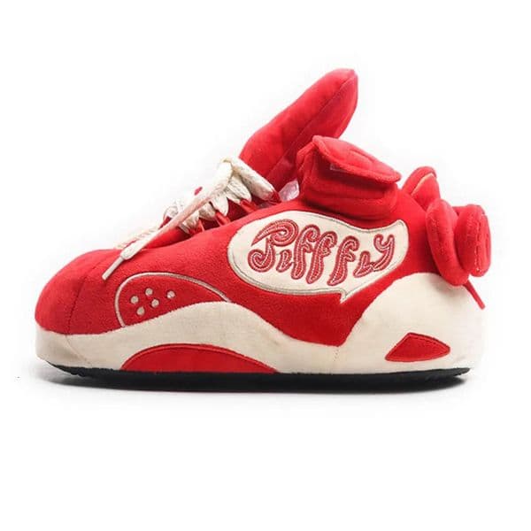 Jifffly Fat to the Future Series 2D Plush Embroidery Couple's Big Bread Shoes Men's Warm Cotton Slippers