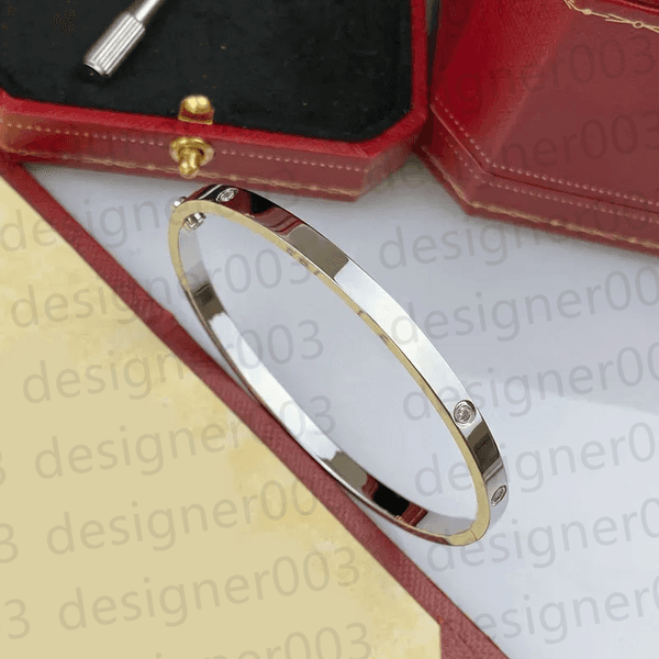 4mm thin narrow screw bracelet bangle designer for women with screwdriver stainless steel gold plated bracelets 10 diamond jewelry woman valentines day gift