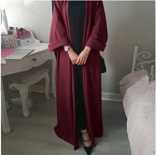 (1608) New Solid Color Cardigan Fashionable Loose Casual Dress Robe
