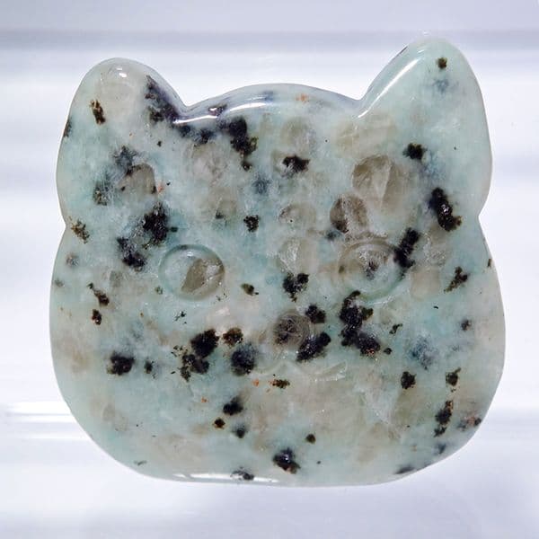 Cat head-shaped peace stone, natural crystal handheld stone, basalt crystal, Regi therapy, stress-reducing thumb stone, sensory stone