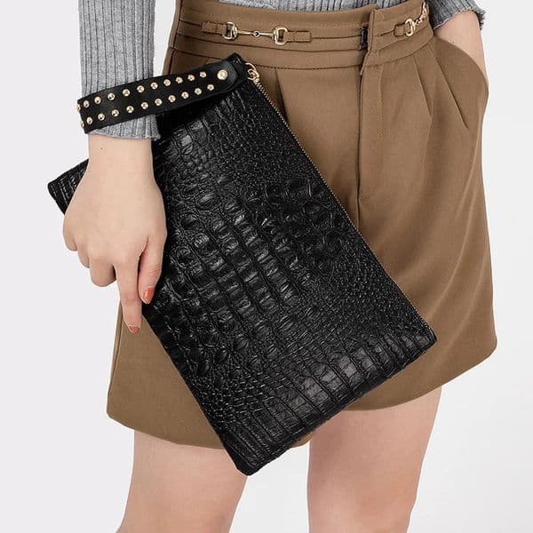 Fashion handbag womens bag PU leather clutch womens evening message package womens daily bag wallet portable wrist bag 250402