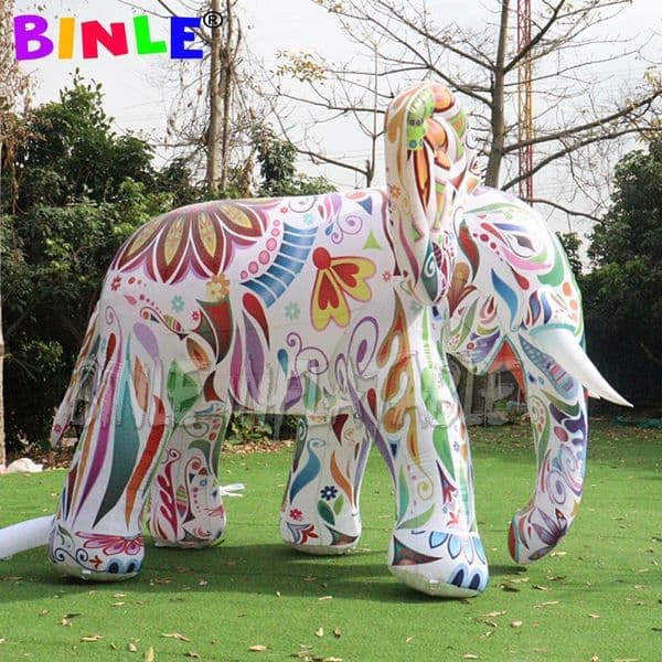 Custom made LED inflatable elephant airblowing style outdoor decoration colorful giant large animal balloon for advertising