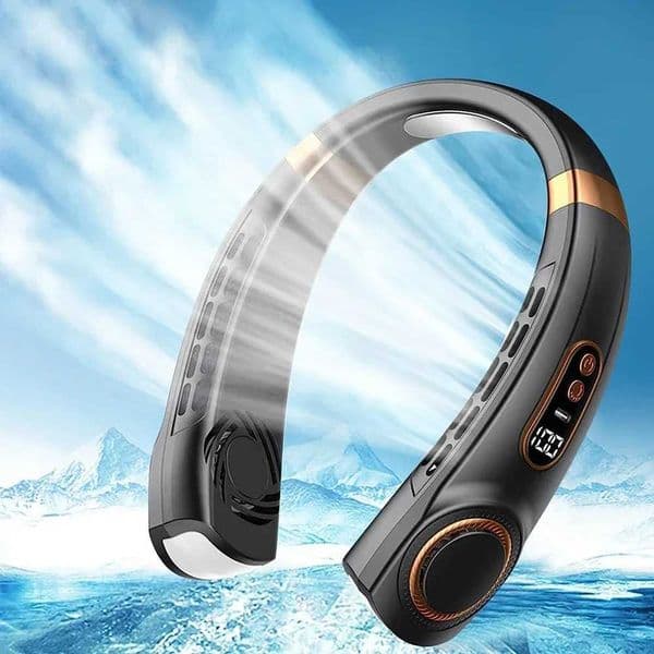 2025 Mini Pendant Neck Fan Portable Knife free Neck Fan Air Cooler Digital Display Charging Air Conditioner Neck Ventilator W250403