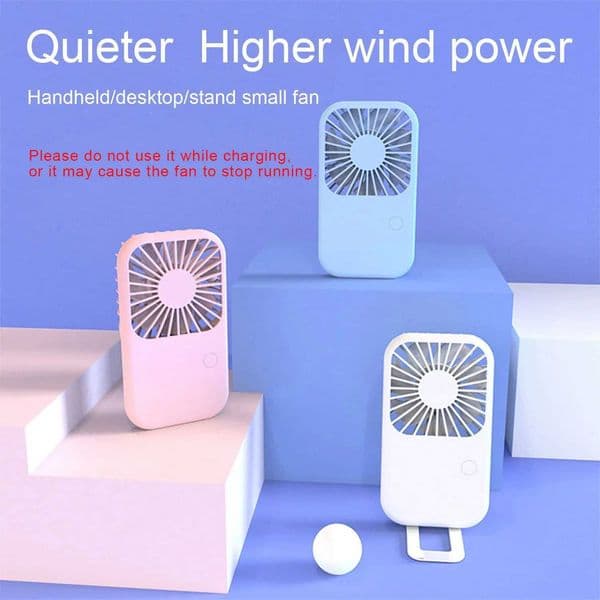 Compact mini fan rechargeable vertical small pocket fan with three wind speeds and a long power range W250403