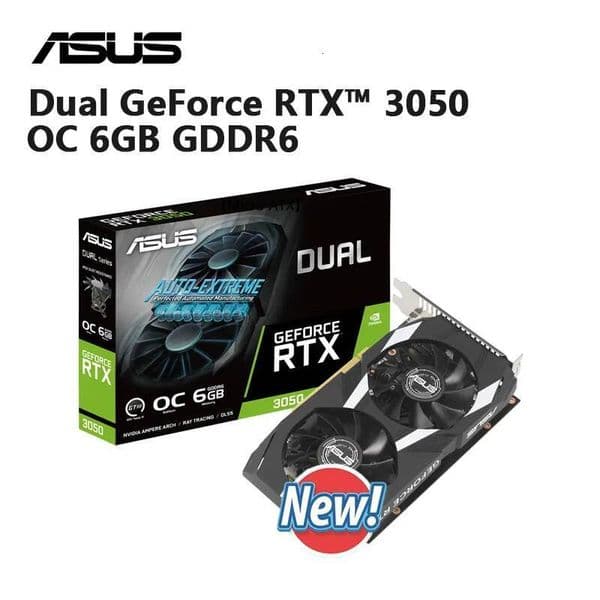 ASUS DUAL RTX3050O6G 6GB GDDR6 NVIDIA GeForce RTX 3050 HDMI21 DVID DisplayPort 14a New Graphics card