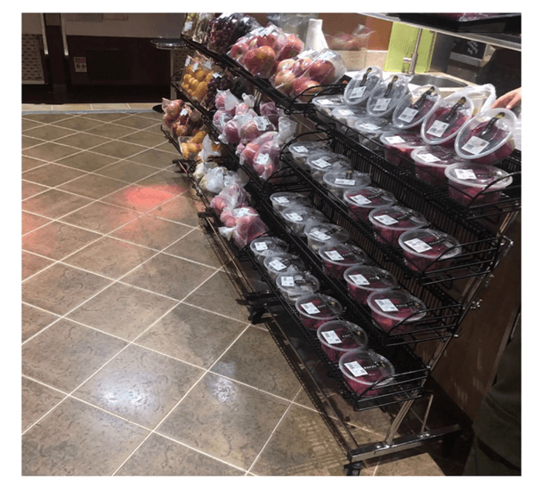 Supermarket associated display car mobile promotional car special car fruit shelves three-layer display props