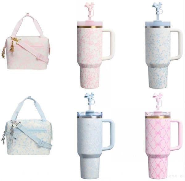 US Warehouse and Lunch Box All Day Julienne Mini Soft Bag 10-Can Travel Cooler Bags Holiday Christmas Gifts Coquette Bow Chantilly