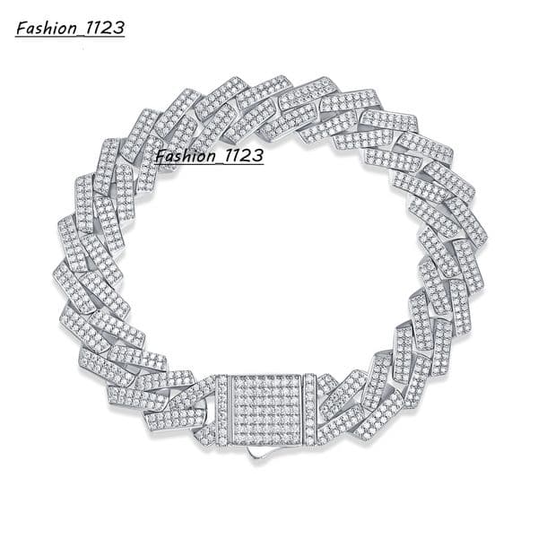 10mm Moissanite Cuban Link Bracelet S925 Silver D Color VVS 18K Gold Plated Iced Out Hip Hop Jewelry for Men Trendy Bracelet