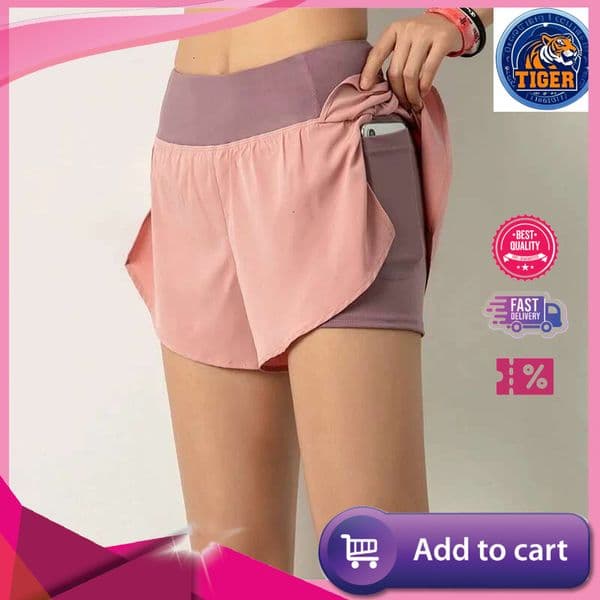 Ddmytiger Ddmytiger China Domestic Marathon Quick Dry Sports Shorts Women Ed Pocket Running High Waisted False Two Piece Yoga Fiess Pants Pantalones Cortos