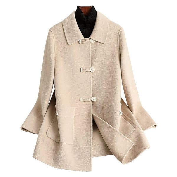 D6126 Double-faced fleece wool coat for women short 2024 autumn and winter new Chinese style mother's wear