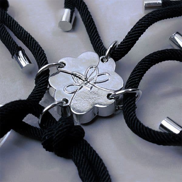 Fashion friends, family members, four people, love, magnet attraction bracelet, creative weaving, hand rope