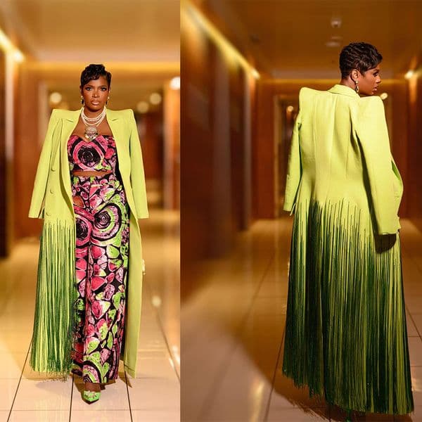 Modern Tassel Women Long Blazer Overcoat Plus Size Customized Double Breasted Special Occasion Party Jacket