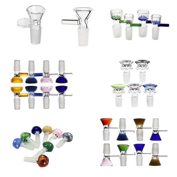 10mm 14mm 18mm Colorful Slide Glass Bowls Smoking Accessories Snowflake Filter With Honeycomb Screen Dry Herb Tobacco Bowl In Stock