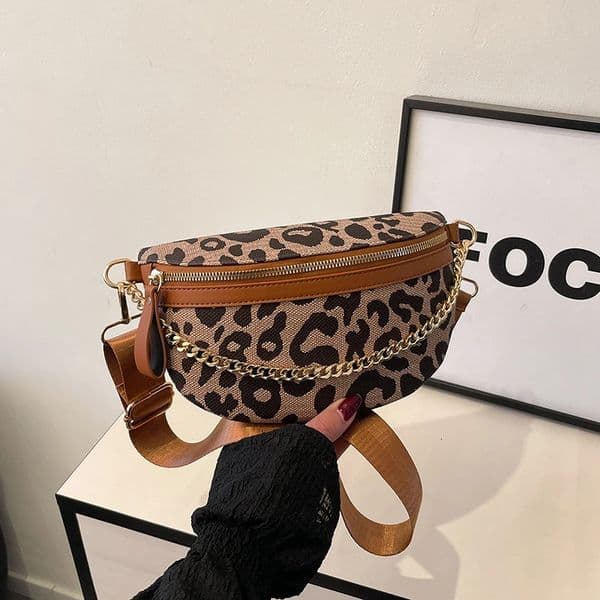 Leopard Print PU Waist Fanny Woman Chest Pack Belt Bag phone Purse Fashion Lady Shoulder Crossbody Bags 251107