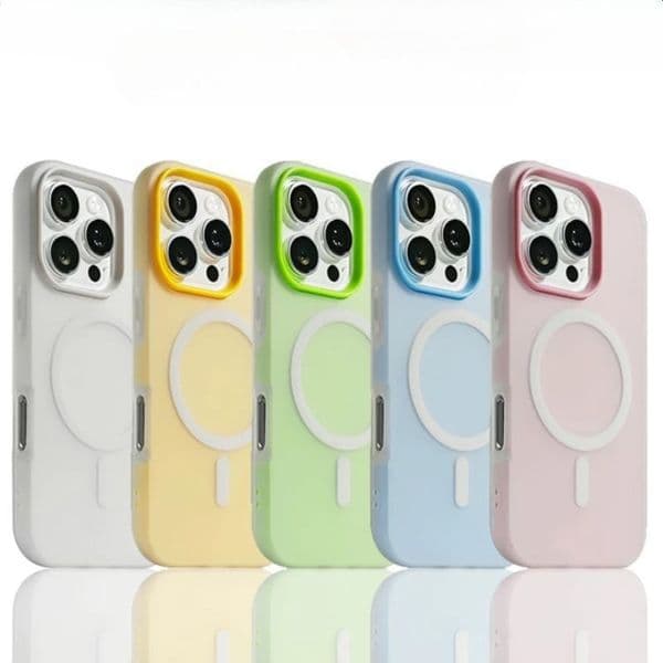 2 in 1 Magnetic Solid Color Phone Case for Apple iPhone 17 16 15 14 13 12 11 Pro Max, MagSafe Compatible Jelly Protective Cover Bulk Wholesale