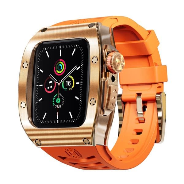Premium Watch Band for Apple Watch 44mm 45mm 316 Stainless Steel Metal Military Case for iWatch Series 9/8/7/SE2/6/5/SE/4 44mm Protective Metal Cover