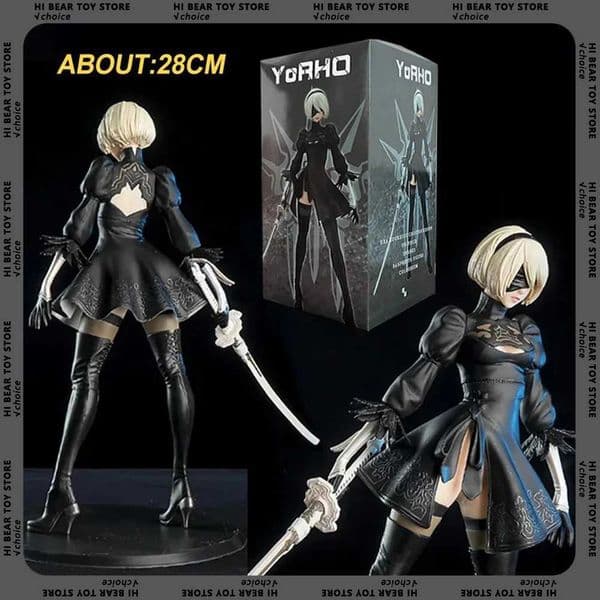 Yorha Figure Nier Automata 2B No.2 Tpye B Anime Figures Deluxe 28cm Pvc Model Action Figurine Collection Decoration Toys Gifts X250409