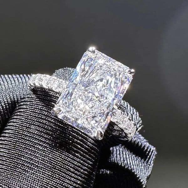 2 3 5 6 8 10 Carat Real Solid 18K White Gold Radiant shape DVVS1 moissanite Diamonds Women Wedding Party Engagement Ring